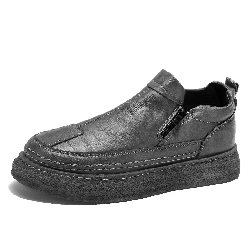 

Fipatbu/Мужские ботильоны, удобные ботильоны из искусственной кожи в стиле ретро, мужские модные черные, серые мужские ботинки 2025 года