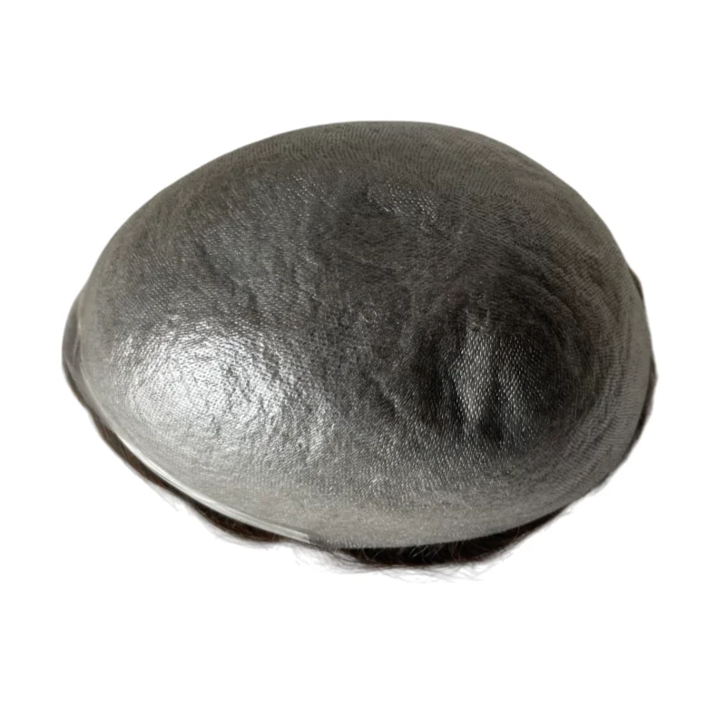 قطع شعر بشري عذراء ماليزية # 5,32 ملم موجة الشعر المستعار 8x10 فولت حلقة 03 وحدة الجلد رقيقة جدا للرجال #3