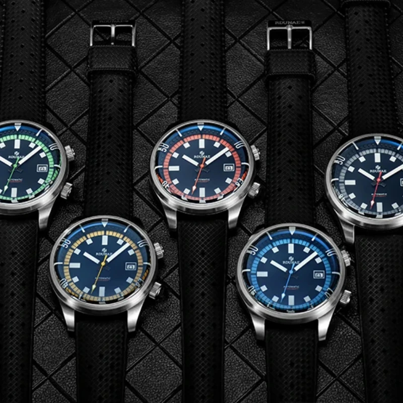 Часы RDUNAE для мужчин R3, автоматические механические часы, 43 мм, механизм NH35A, роскошные водонепроницаемые наручные часы с сапфировым стеклом и кристаллами 20 бар