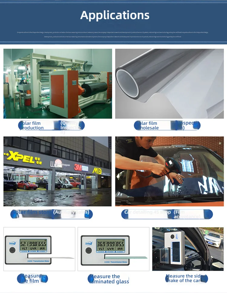 Tint Meter Solar Film Tester LS162A UV 365nm and IR 1400nm VLT Simple Operation