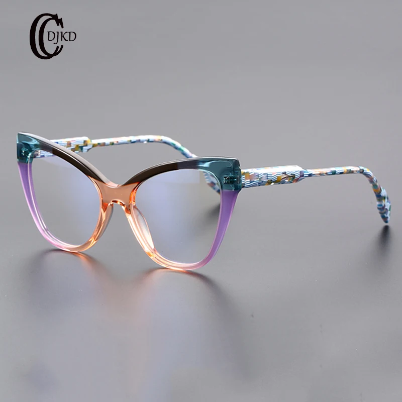 

2024 NEW Acetate Cat Eye Eyeglass Frame Men And Women High Quality Fashion Designer UV400 Outdoors Personalized Retro Sunglasses