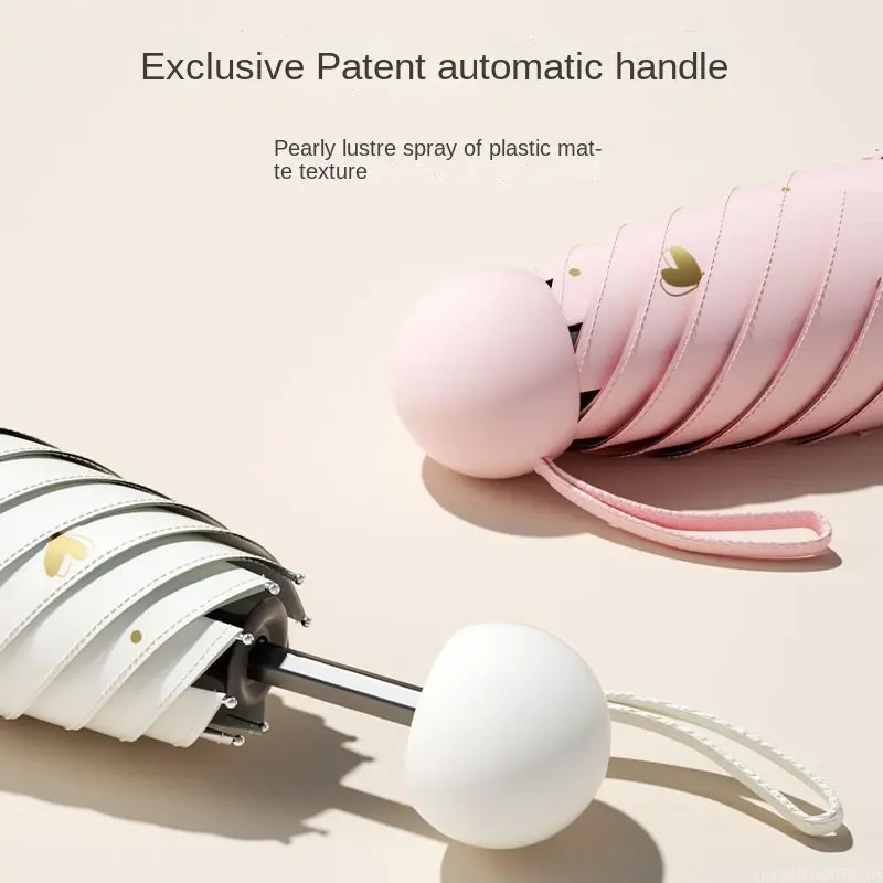 Youpin Zuodu-sombrilla portátil para sol, protector solar femenino, parasol portátil para sol y lluvia, cápsula plegable, pegamento negro