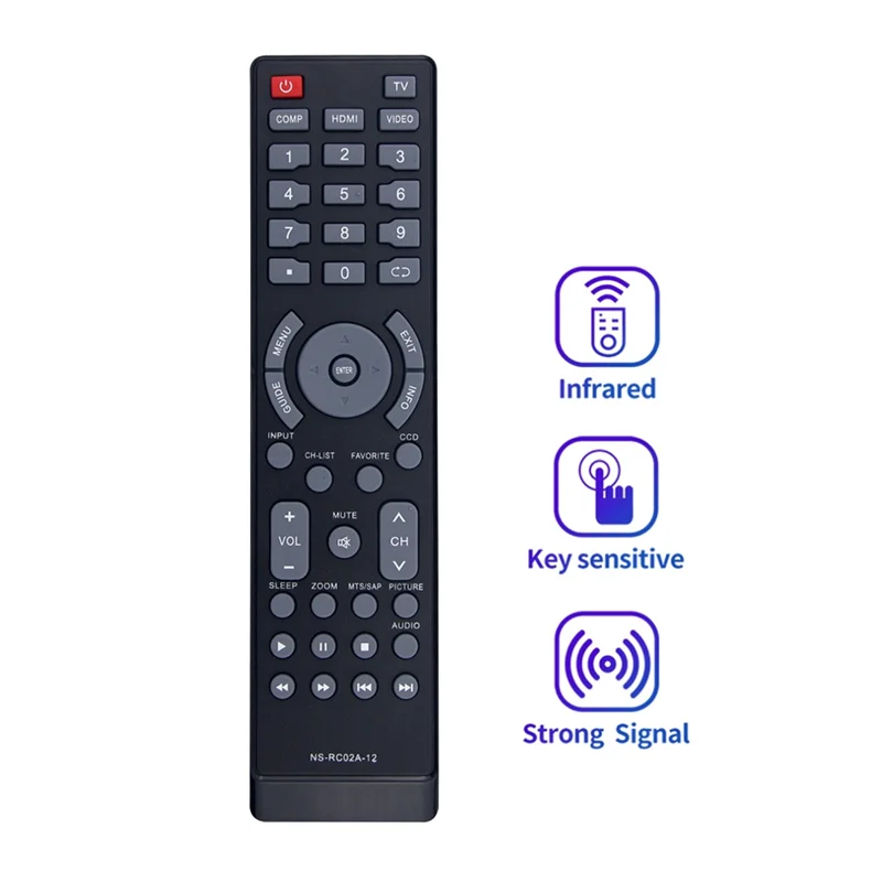 

【Consumer-Favorite!】NS-15E720A12 NS-19E450A11 NS-22E730A12 NS-24E730A12 Compatible Remote Control Replacement NS-RC02A-12 For In