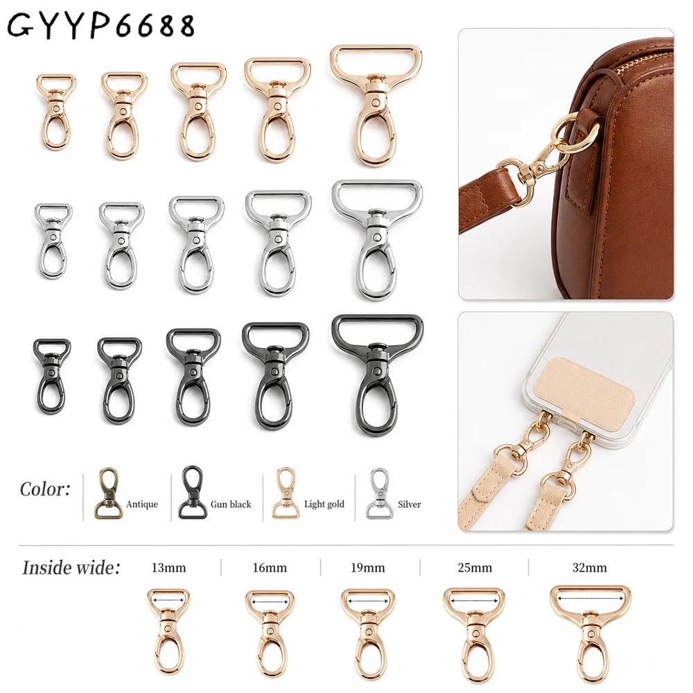 10/30/100PCS Inside Wide:13-32mm Metal Swivel Lobster Clasp Snap Hook Buckle For Leather Craft Pet Leash Bag Strap Accessories
