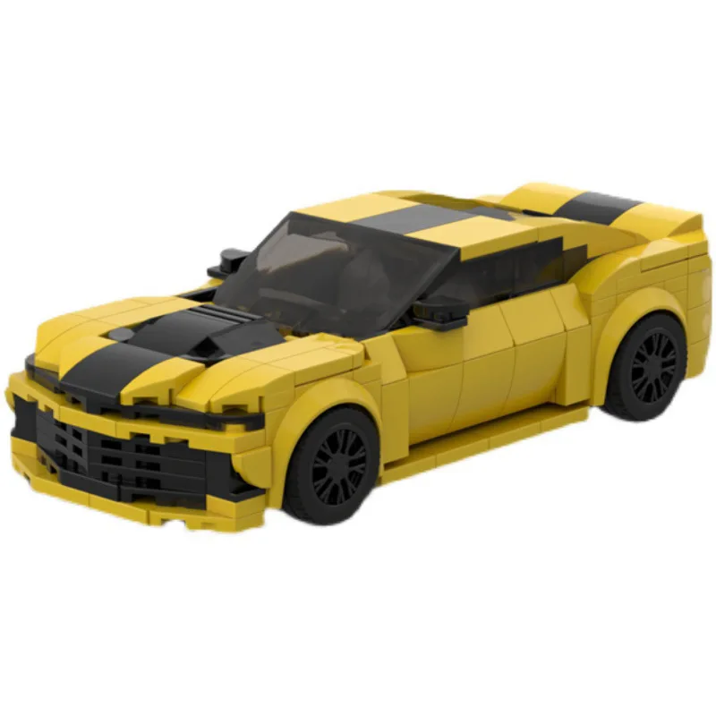 Big Yellow Bumblebeeds Set Sports Car Building Blocks Kamaro Speed Racing Vehicle Assemble Bricks Toys Gifts For Boys Kids