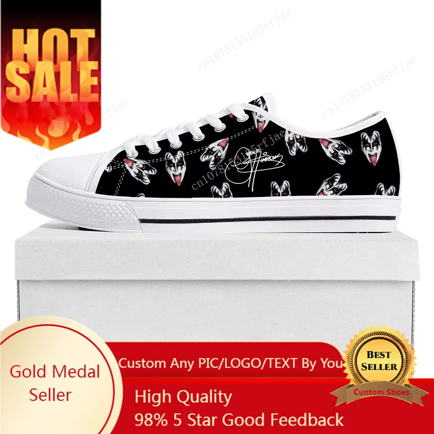 Gene Simmons Singer Low Top Sneakers Mens Womens Teenager Canvas Sneaker  Prode Casual Couple Shoes Custom Shoe