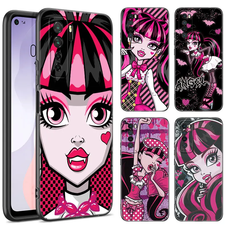 Anime High School Girl Black Phone Case For Huawei Nova 11 12 Ultra 9 10 SE Pro 11E 11i 12i Y70 Plus Y60 Y61 Y71 Y72 Y90 Y91