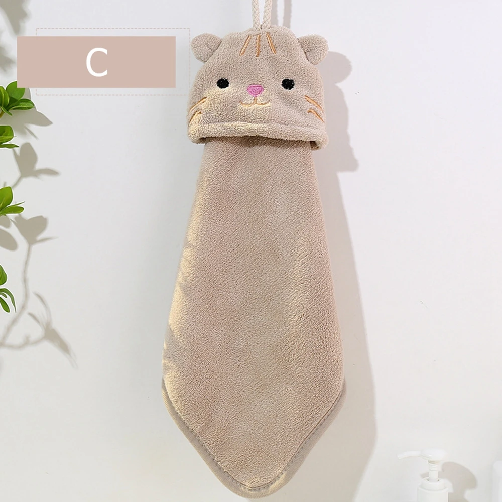 

Cute Animal Kids Shower Towel Bathing Coral Velvet Hanging Kitchen Supplies Cleaning Cloth Microfiber Towel Hand Towel