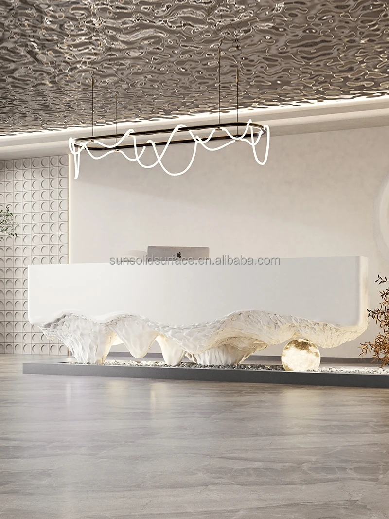 Customized.LED Fantastic Shape Reception Counter Reception Desk l Shaped Reception Desk for Office Beauty Salon