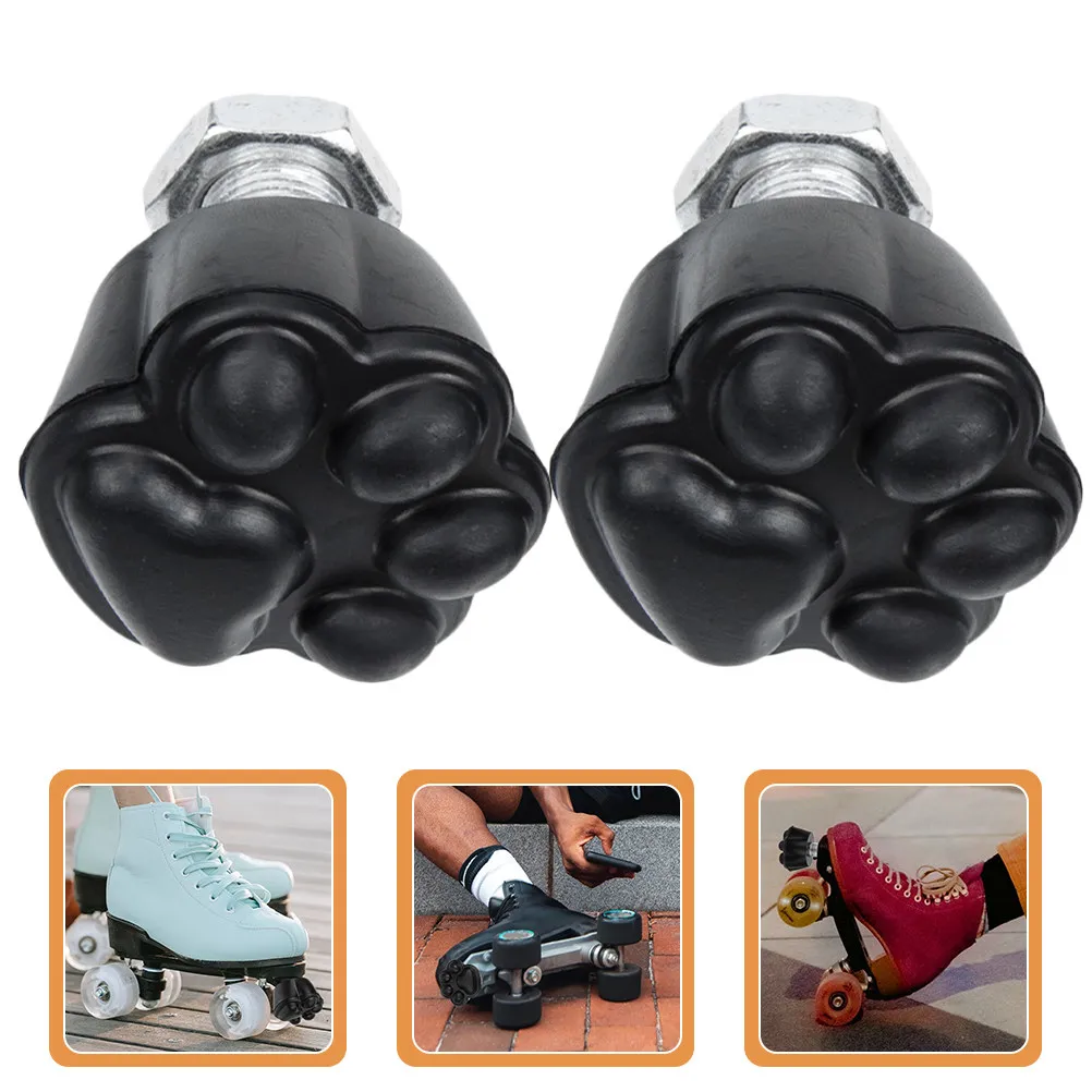 

2Pcs Roller Skate Toe Stops Durable Wear-Resistant Replacement Brake Blocks Adjustable Height for Safe Skating