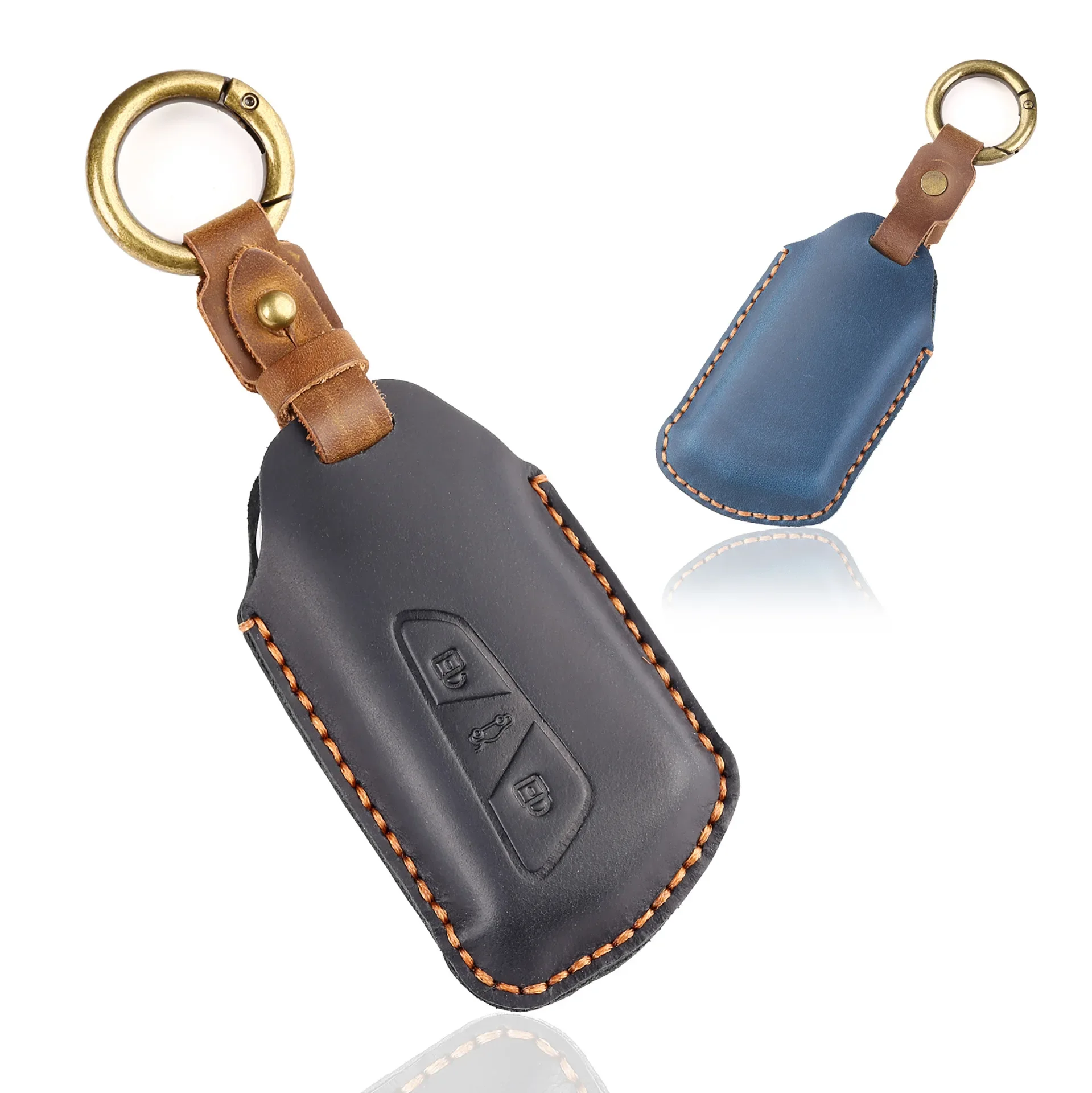 Layer Leather Car Key Case Cover for VW Volkswagen Golf 8 MK8 ID3 ID4 Cupra Skoda Octavia A8 SEAT Leon MK4 Formentor Tarraco