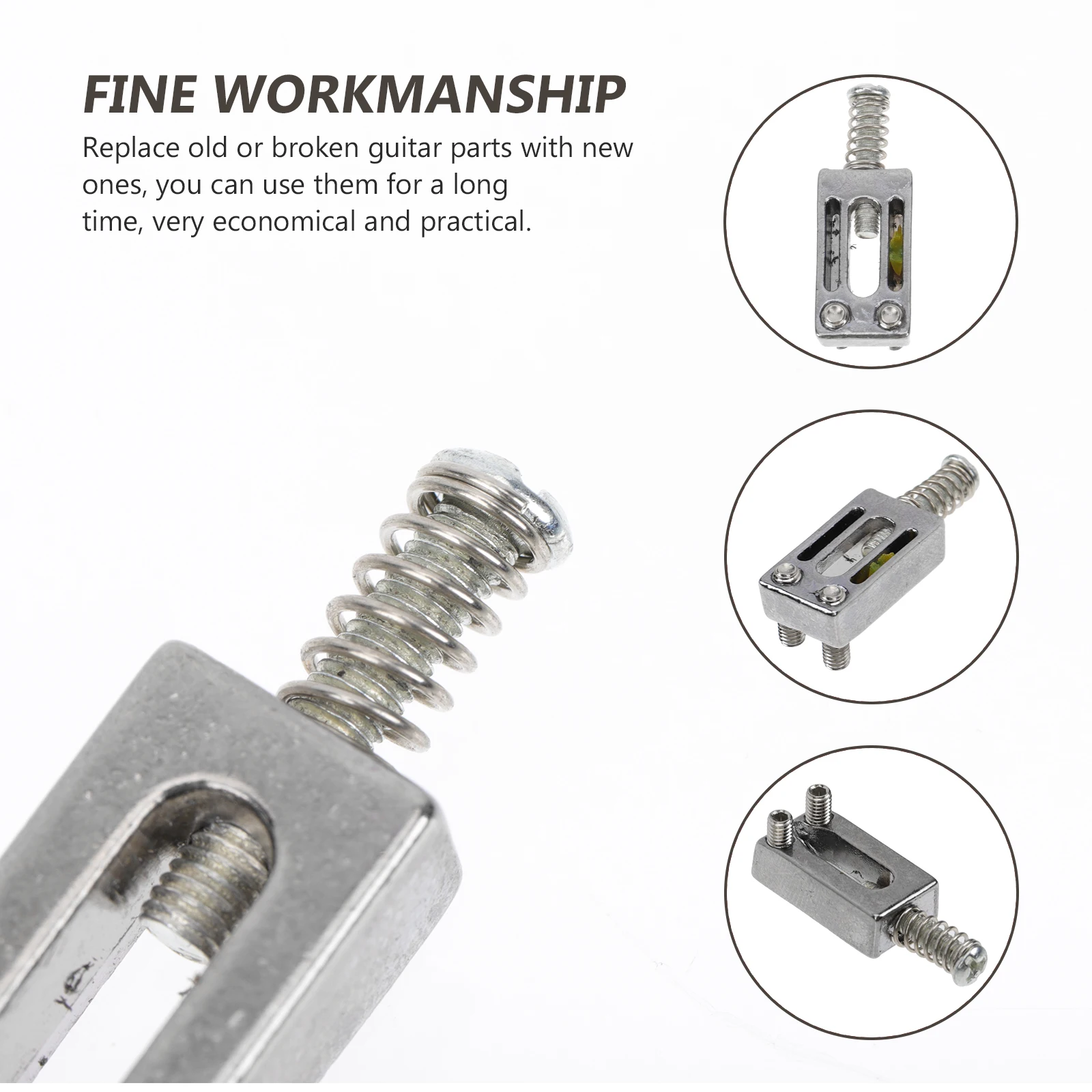 

6 Pcs Component Electric Guitar Strings Zinc Alloy Tremolo Bridge Roller Saddles