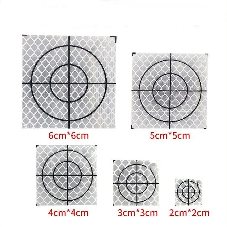 100 sztuk 60x60mm rozmiar 20x20 30x30 40x40 50x50mm blacha odblaskowa dla tachimetr odblaskowa naklejka geodezyjnych