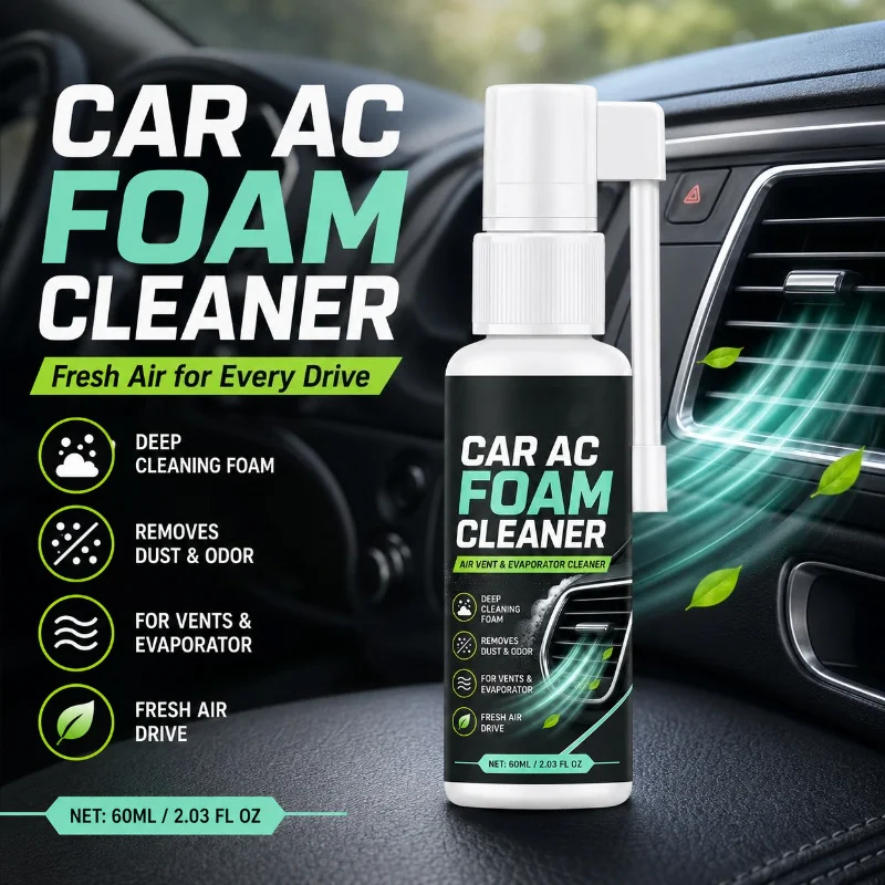 Car Air Conditioner Foam Cleaning Spray Auto AC Deodorant Dust Odor Remover Interior Air Outlet Deep Cleaner for All Car Models