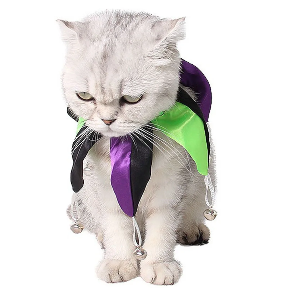 

2Pcs Pet Collar Halloween Party Neck Accessory for Cats Dogs Christmas Costume Decoration Black Green Purple Halloween Collar