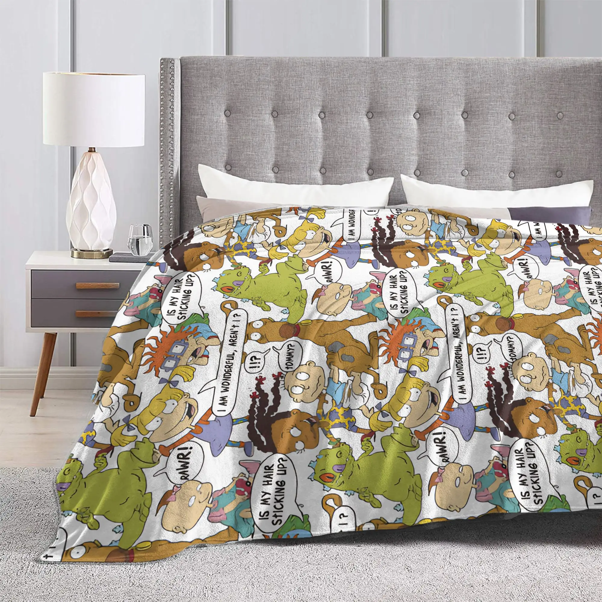 Rugrats الرسوم المتحركة شخصية بطانية جودة سوبر الفراش الدافئة يلقي الخريف التخييم الأريكة السرير رقيق المفرش