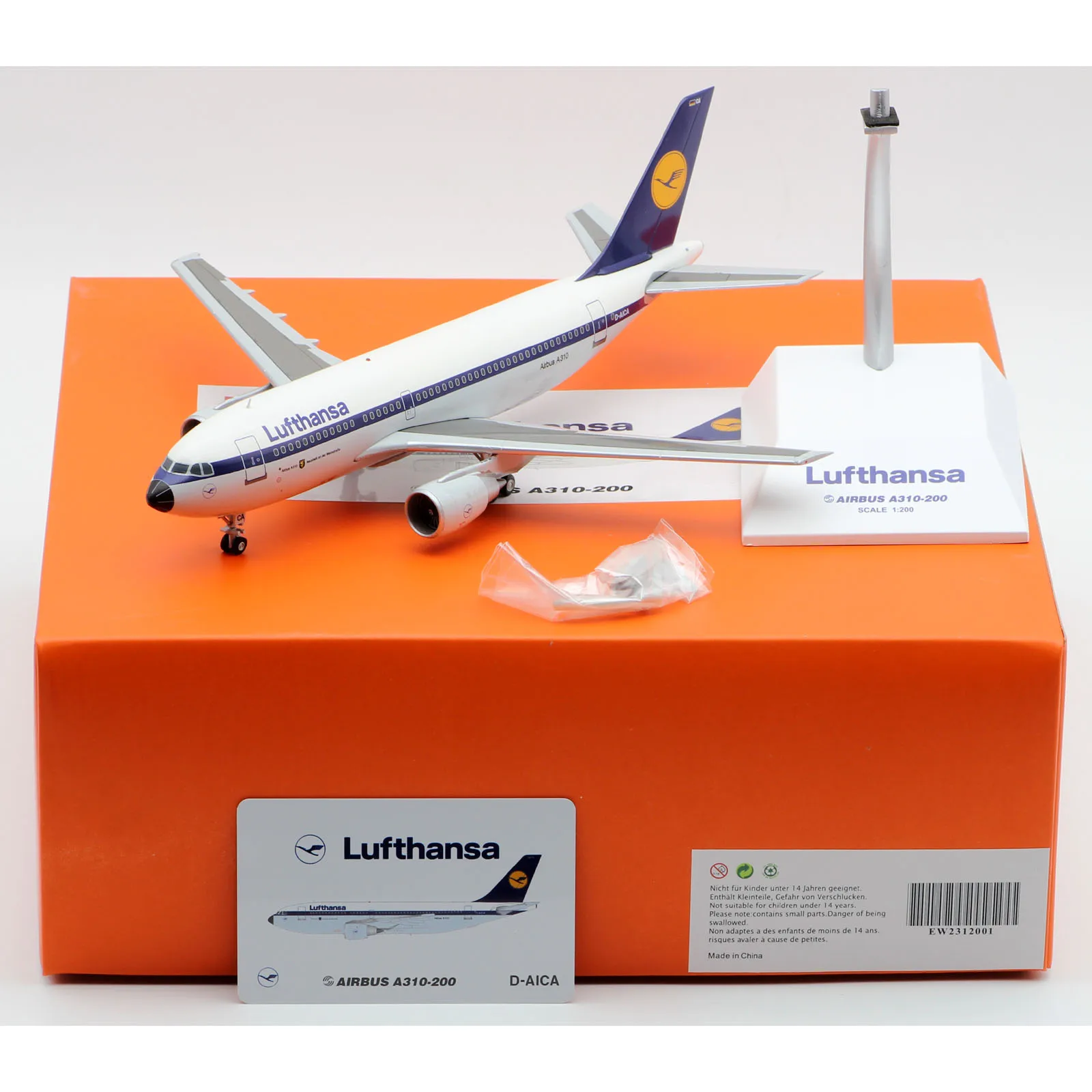 

EW2312001 Alloy Collectible Plane Gift JC Wings 1:200 Lufthansa Airlines Airbus A310-200 Diecast Aircraft Jet Model D-AICA