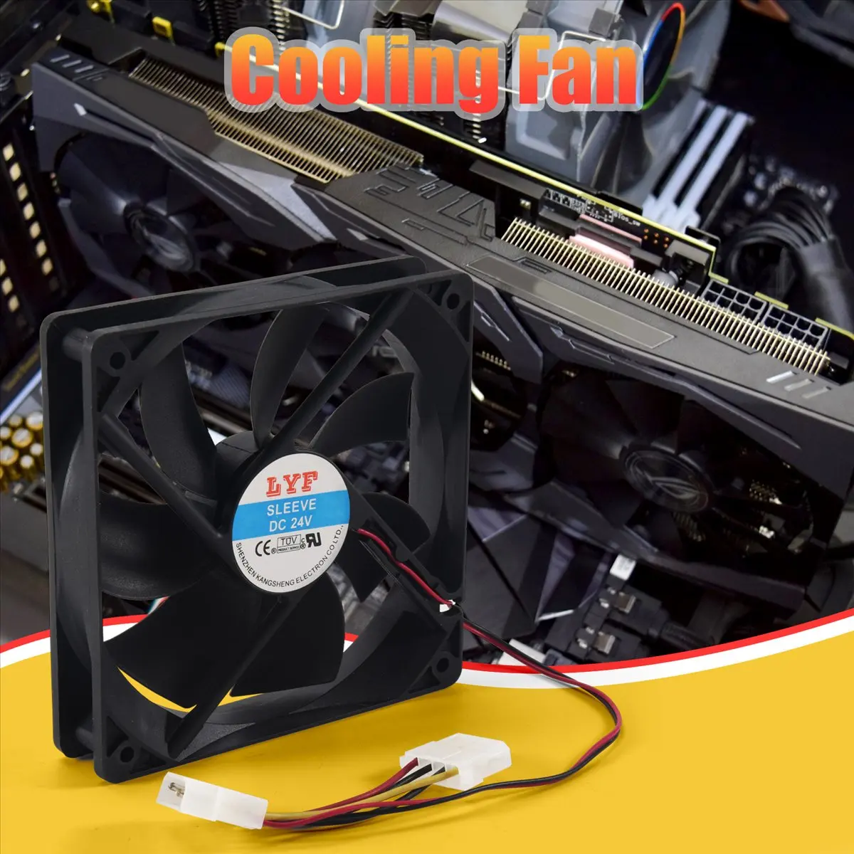 120mm x 25mm DC 24V 4Pin Sleeve Bearing Computer Case Cooling Fan
