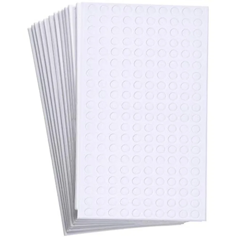 

2400 Pieces Dual-Adhesive 3D Foam Tapes Foam Pop Dots Adhesive Mount for Craft DIY Art or Office Supplies, 12 Sheets, Round 0.2