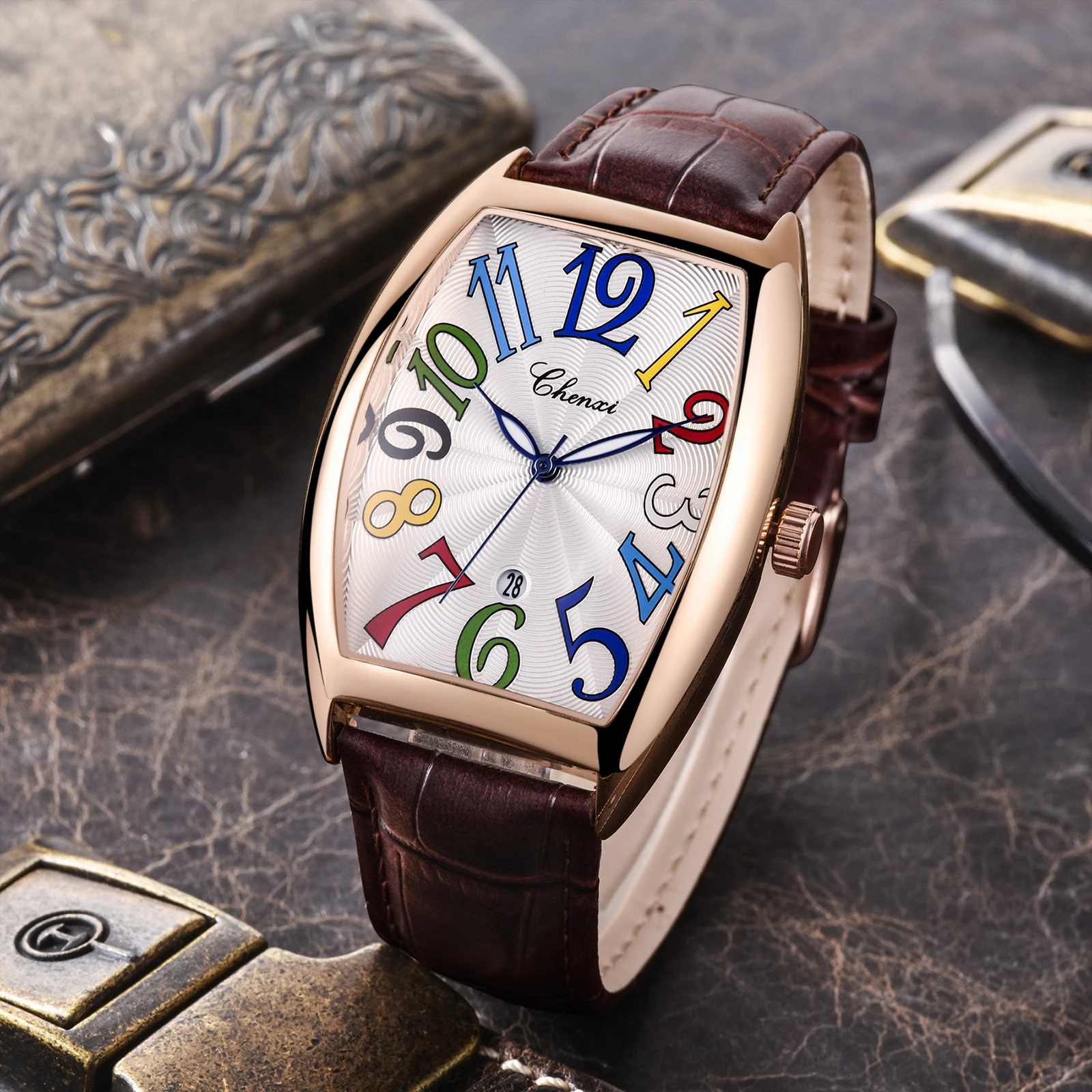 Watch For Man Leather Strap Luxury Fashion Luminous Watches High Quality Quartz Calendar Waterproof Wristwatches Men's Clock