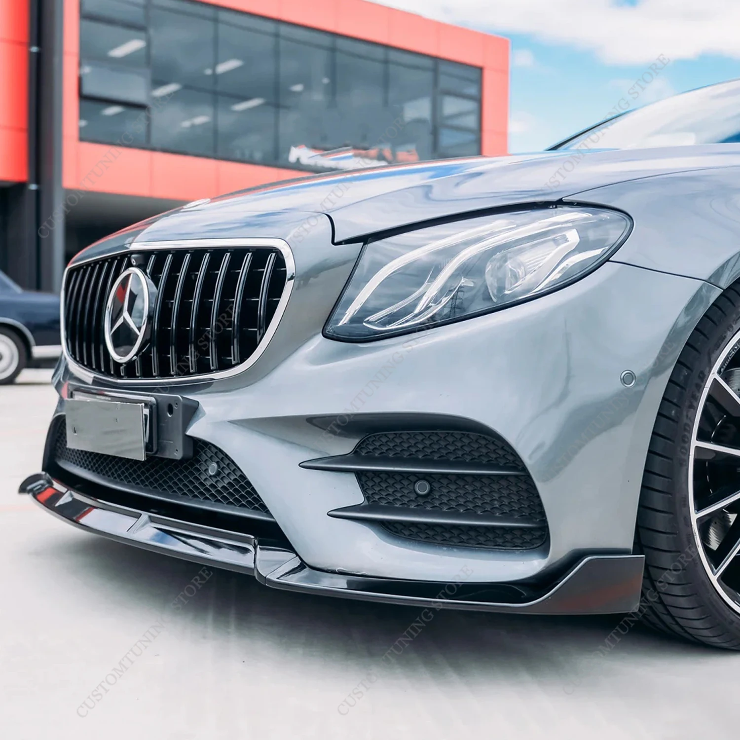 

Разветвитель переднего бампера для Mercedes-Benz E Class W213 E260 E300 E43 AMG 4-дверный 2017-2020, предварительно фейслинг, спойлер, диффузор, обвесы