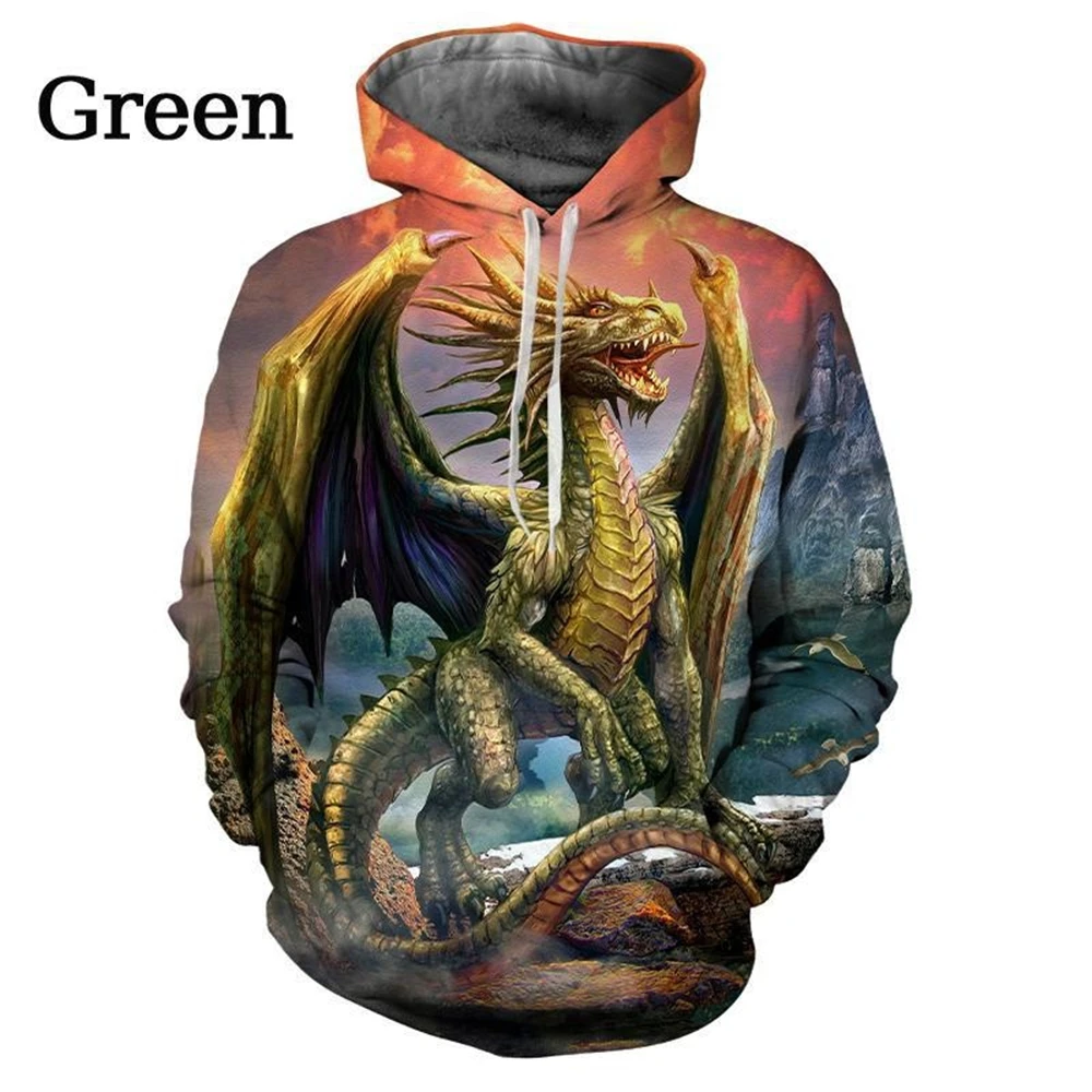 

Fashion Personality Animal Print Dragon 3d Hoodie Casual Couple Hoodie Sweatshirts Full size hoodies for adults and children
