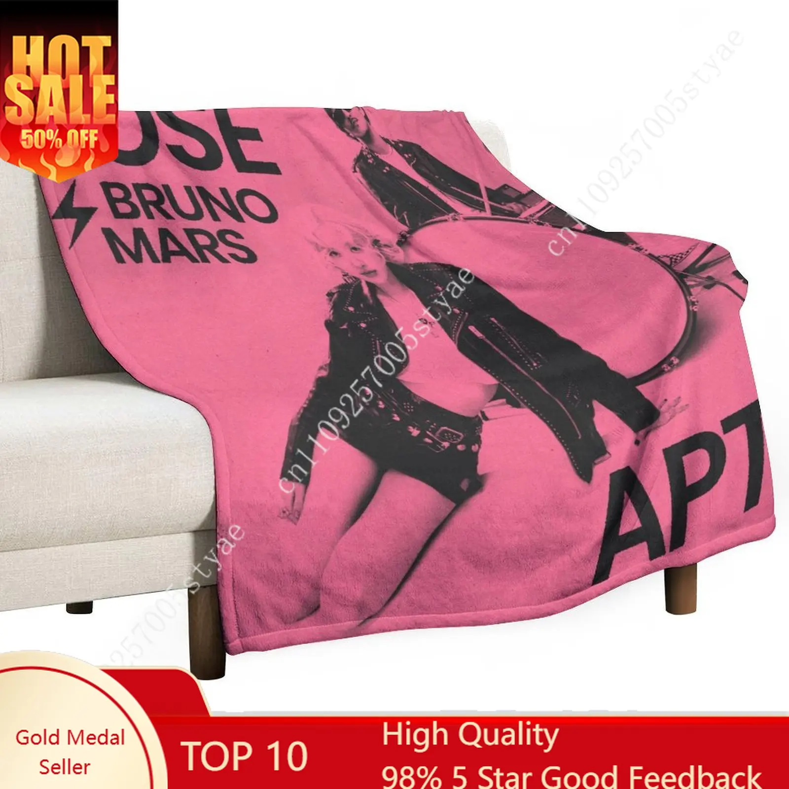 

Pink Rose APT Bruno Mars 아파트 아파트 Flannel Blankets Are Soft Comfortable and Warm Perfect for Winter Naps Homes Offices Travel
