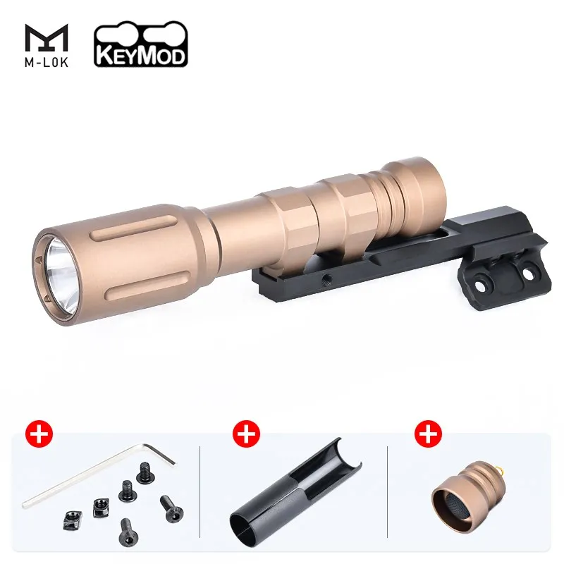 Metal PLH-V2 Flashlight Plhv2 Base Tactical 1300 Lumens Hunting Scout Light PLHv2 Weapon Spotlight Mount Fit M-lok Keymod