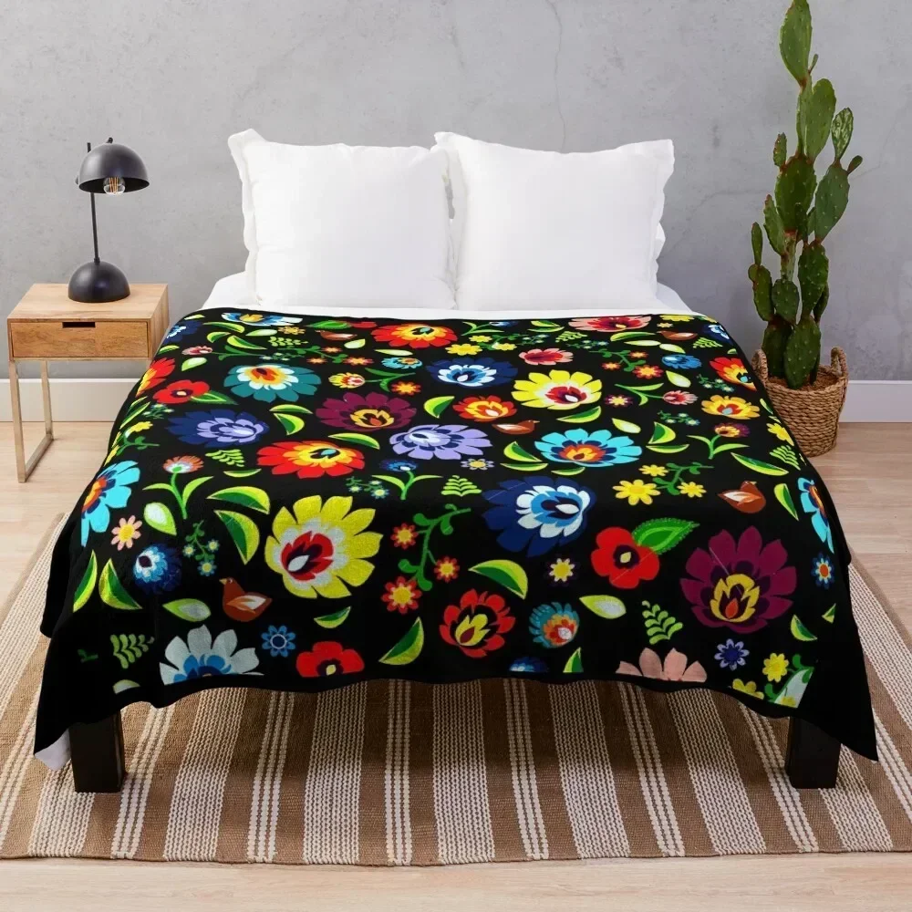 

Hungarian Folk Pattern Throw Blanket No Pilling Soft Warm Blanket for Bed