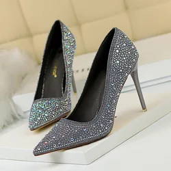 Décolleté da Donna con strass décolleté Sexy a spillo da Donna con tacco a punta décolleté con tacco da Donna Scarpe da sposa per feste Scarpe da Donna tacchi donna scarpe con il tacco scarpe da donna con tacco elegan