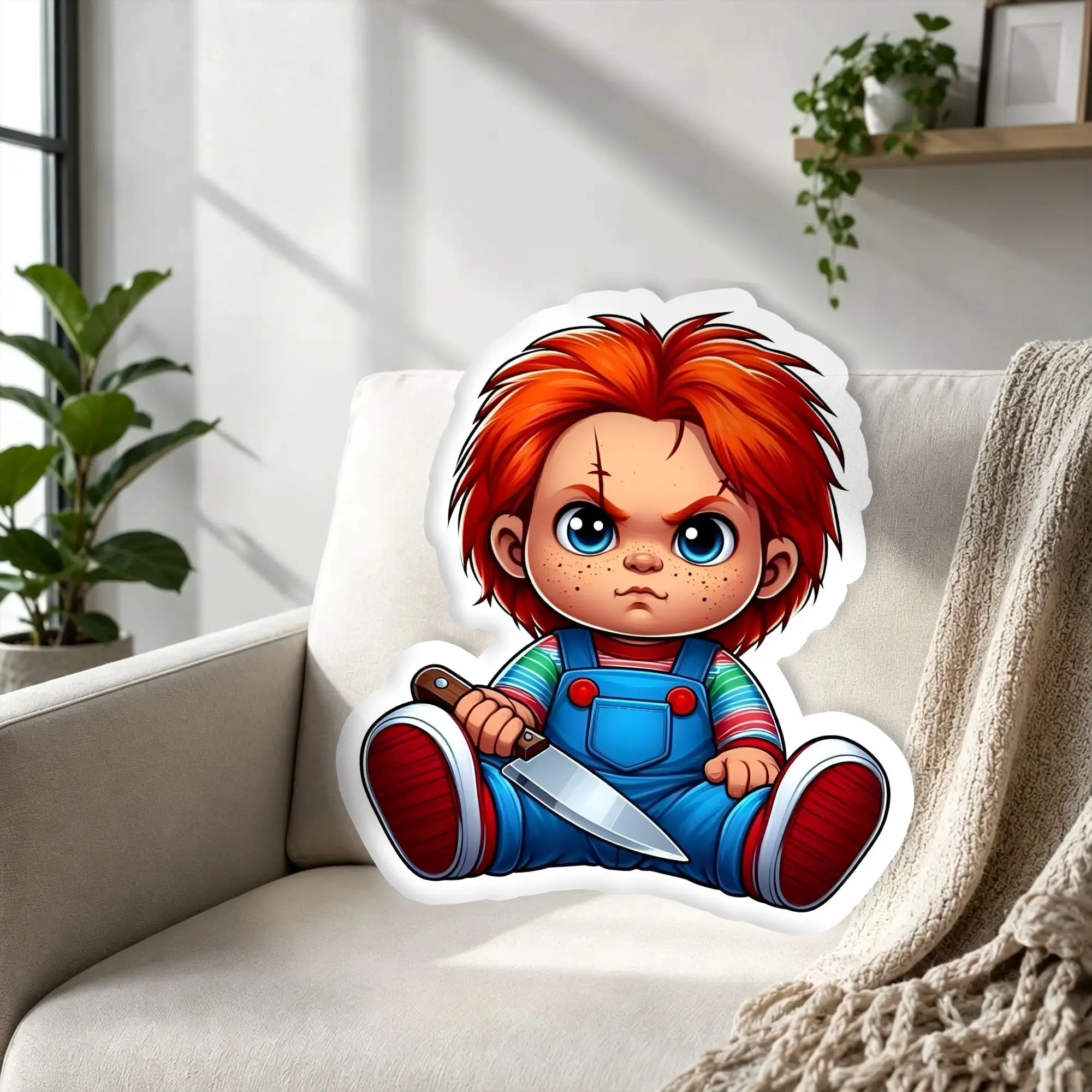 Custom Super Funny B-Brides of Chuckys Throw Pillows Soft Horror Movie Plush Cushions Pillow for Bed Sofa Decoration Home