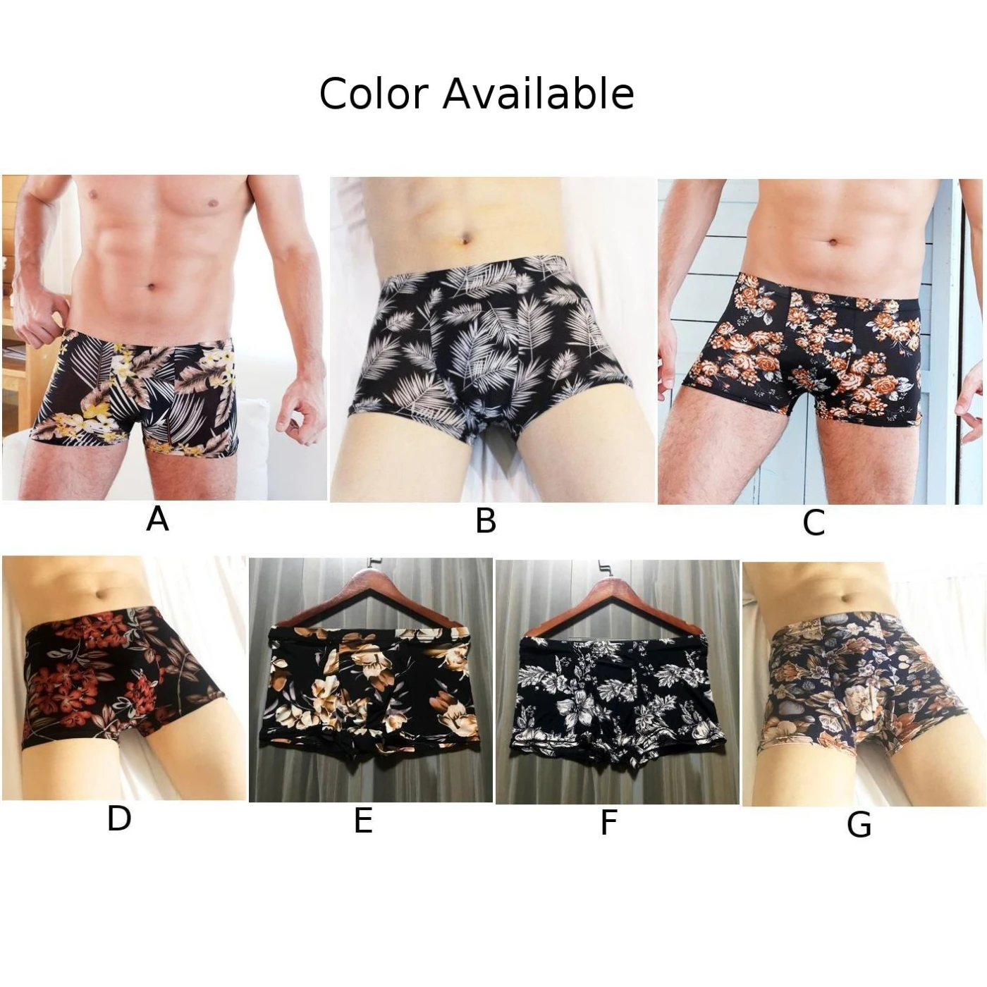 Sexy Men Ice Silk Boxer Seamless Printed Briefs Thin Pouch Underwear Casual Swim Shorts Trunks Summer Breath Soft Underpants