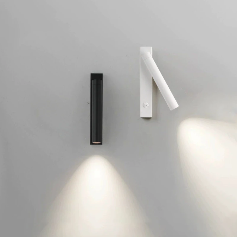 

Minimalist Rotate Wall Sconce with Switch Home Decor Study Bedroom Bedside Reading Lamp Spotlight LED Adjustable Angle Wall Lamp