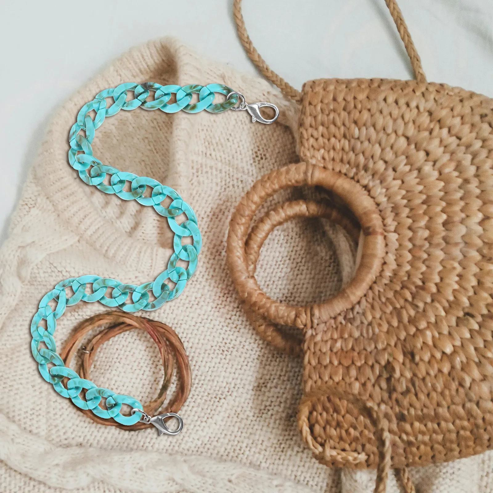 60Cm Big Fishbone Resin Bag Chain Perfect for Evening Wedding Travel Business Use Stylish Replacement Strap Bag Accessories