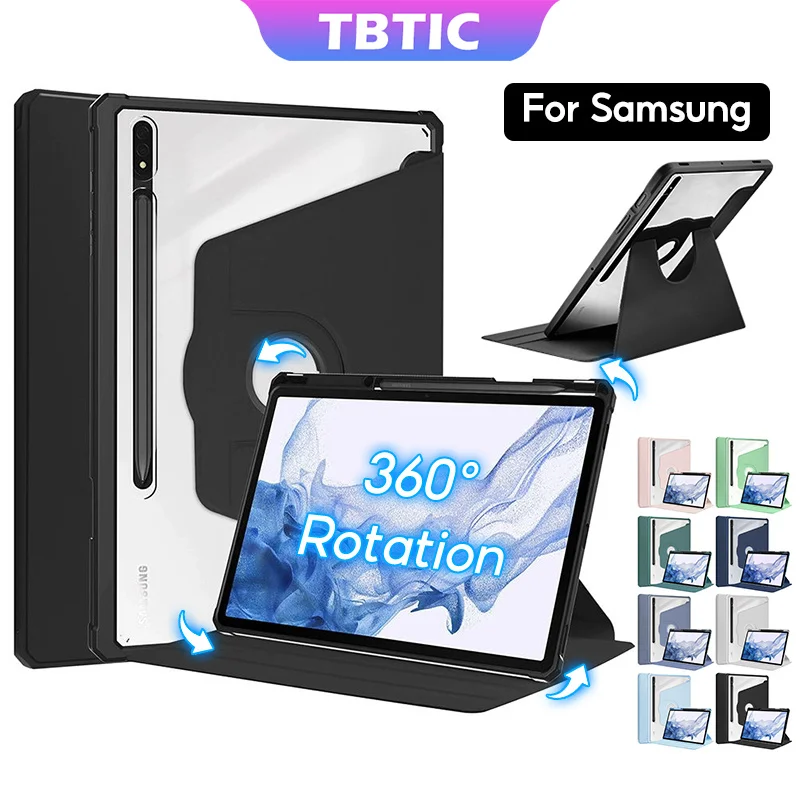 TBTIC Case do Samsung Tab A810.5 X200/X205 360 ° obrotowa S6 Lite10.4in P610 S7/S8 T870/T875 S7 Plus S7 FE S8 Plus 12,4in pokrowiec