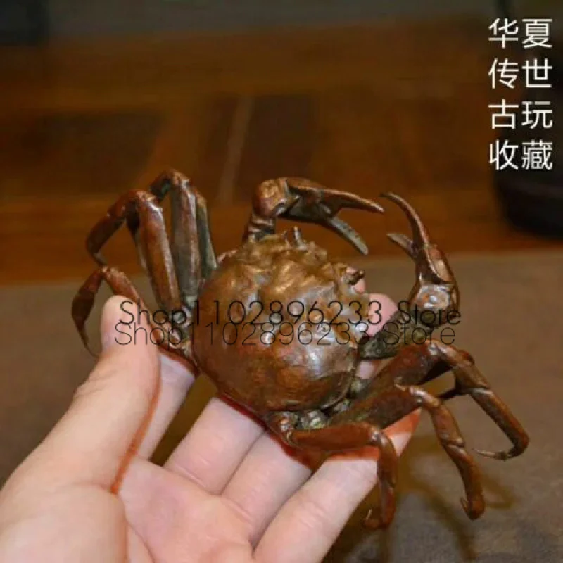 

Collection Chinese solid pure copper crab hairy crab bronze statue art