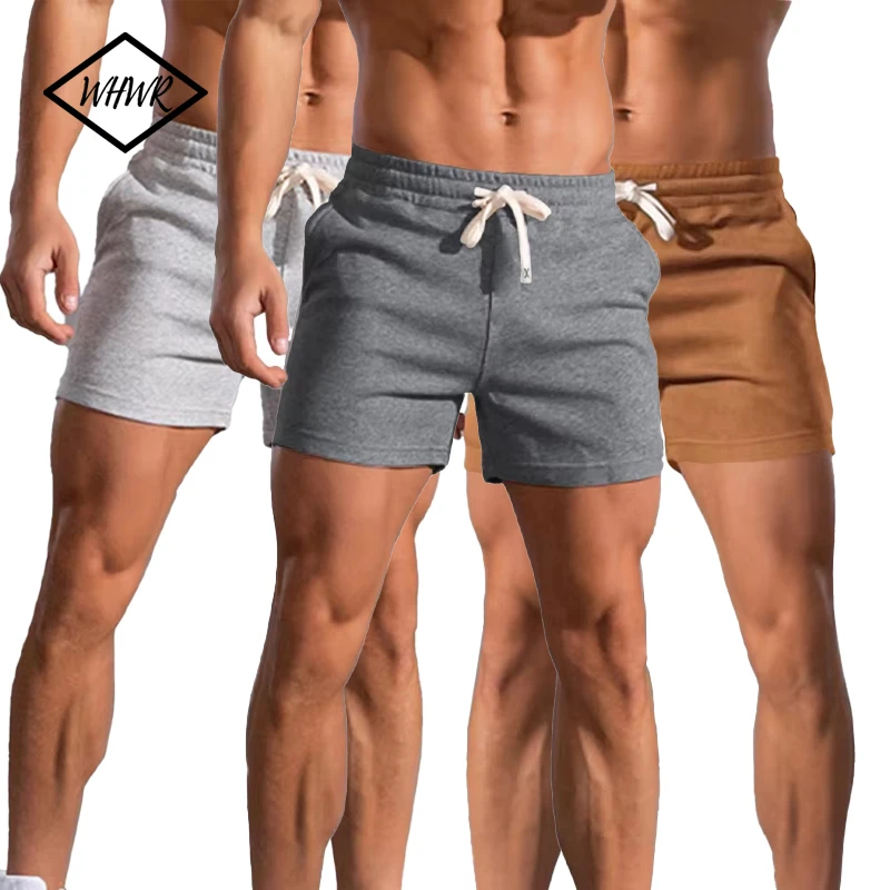Men's Casual Sports Shorts Solid Color Sports Short Pants Training Sportswear Summer Breathable Fitness Running Elastic Shorts