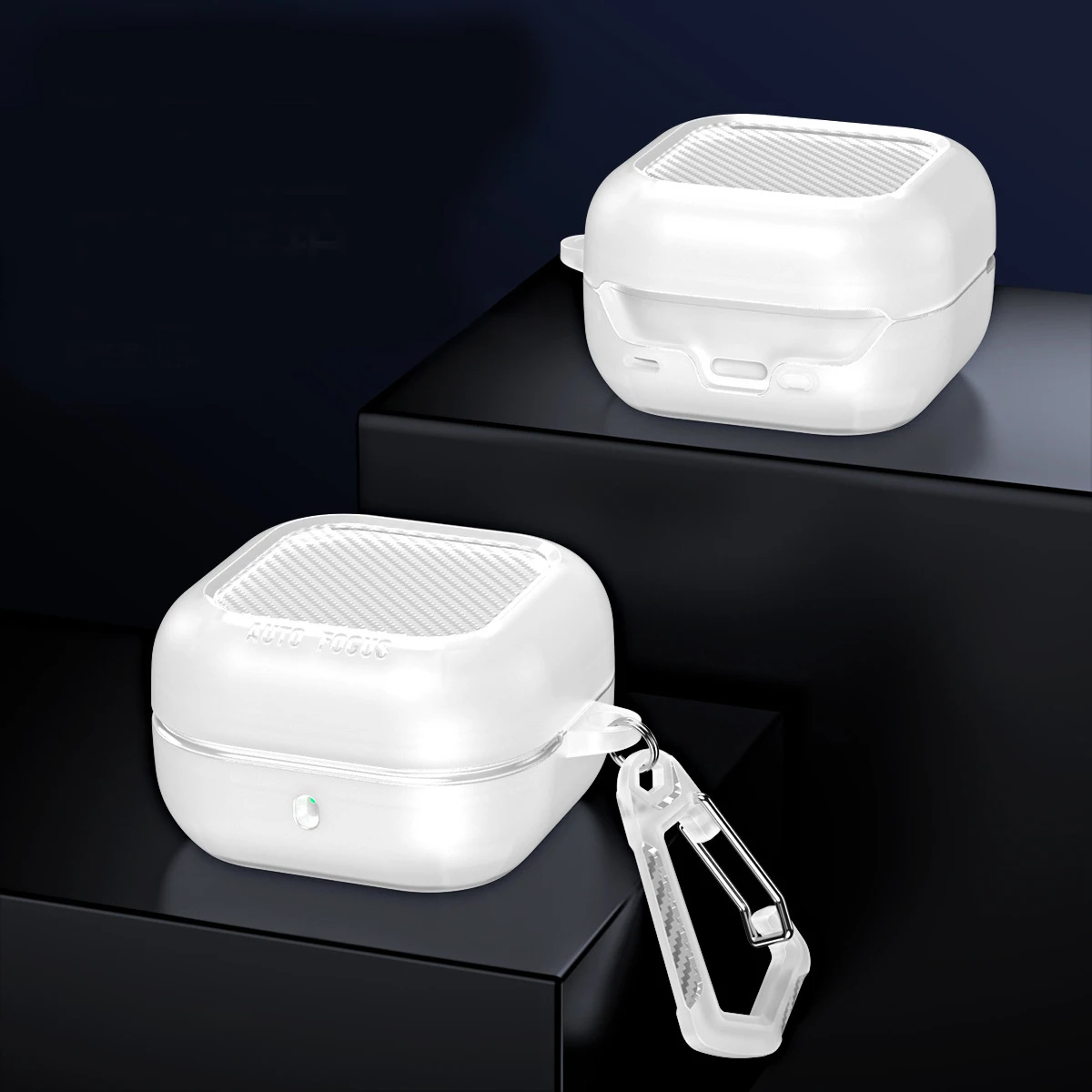 

Cover For Samsung Galaxy Buds 4 / 4 Pro , TPU+PC Protective Case with Carbon Fiber Texture , 4-Corner Airbag Anti-Fall Shell