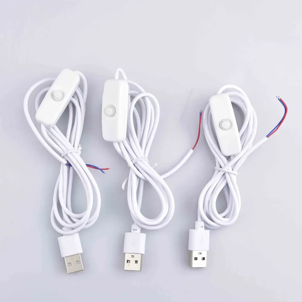 1.5 LED Rigid Strip USB Connector Cable With Switch Electrical Wire 5V12V USB Power Extension Cable For Lamp Bulb Light DIY