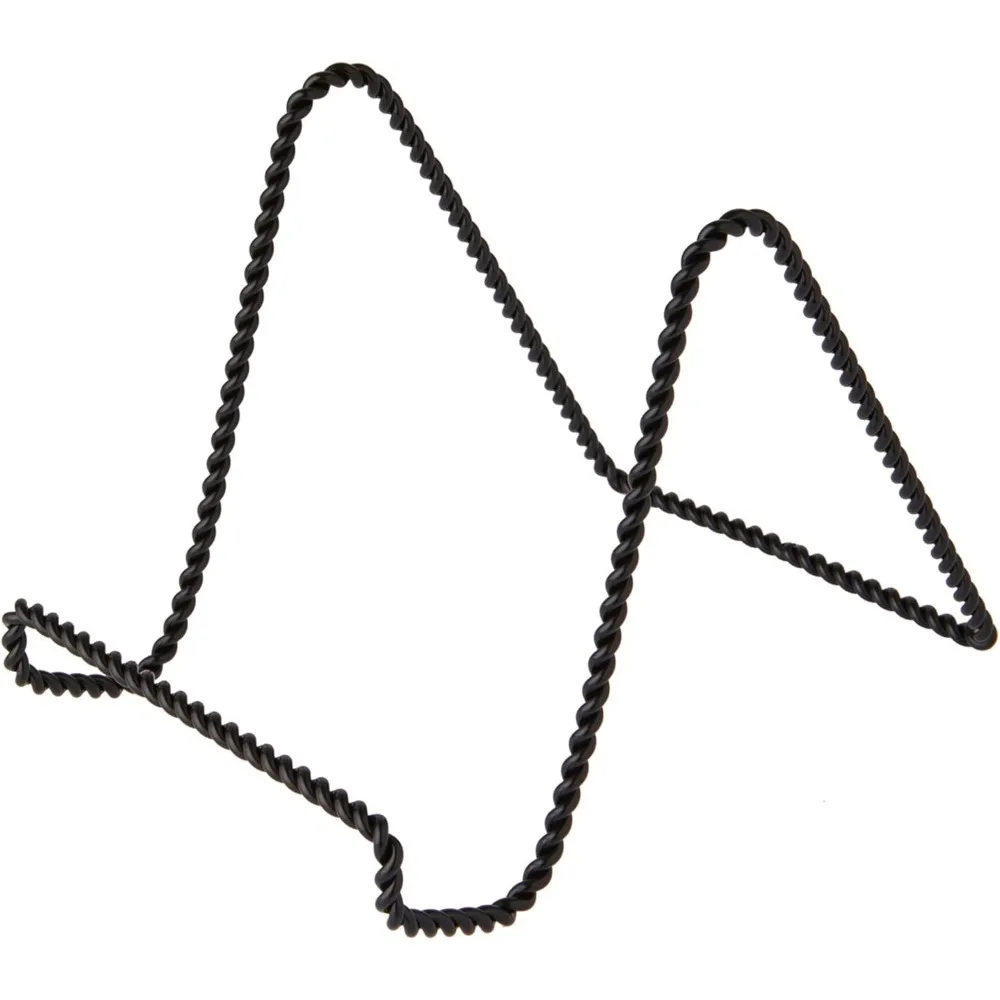 Bard's gedrehter Staffelei-Ständer aus schwarzem Draht, 6" H x 5,5" B x 8" T