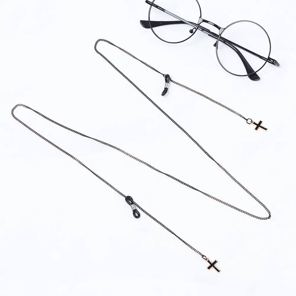 New Fashion Pendant Glasses Chains Cross Eyeglasses Sunglasses Spectacles Metal Non-slip Chain Holder Cord Lanyard Necklace