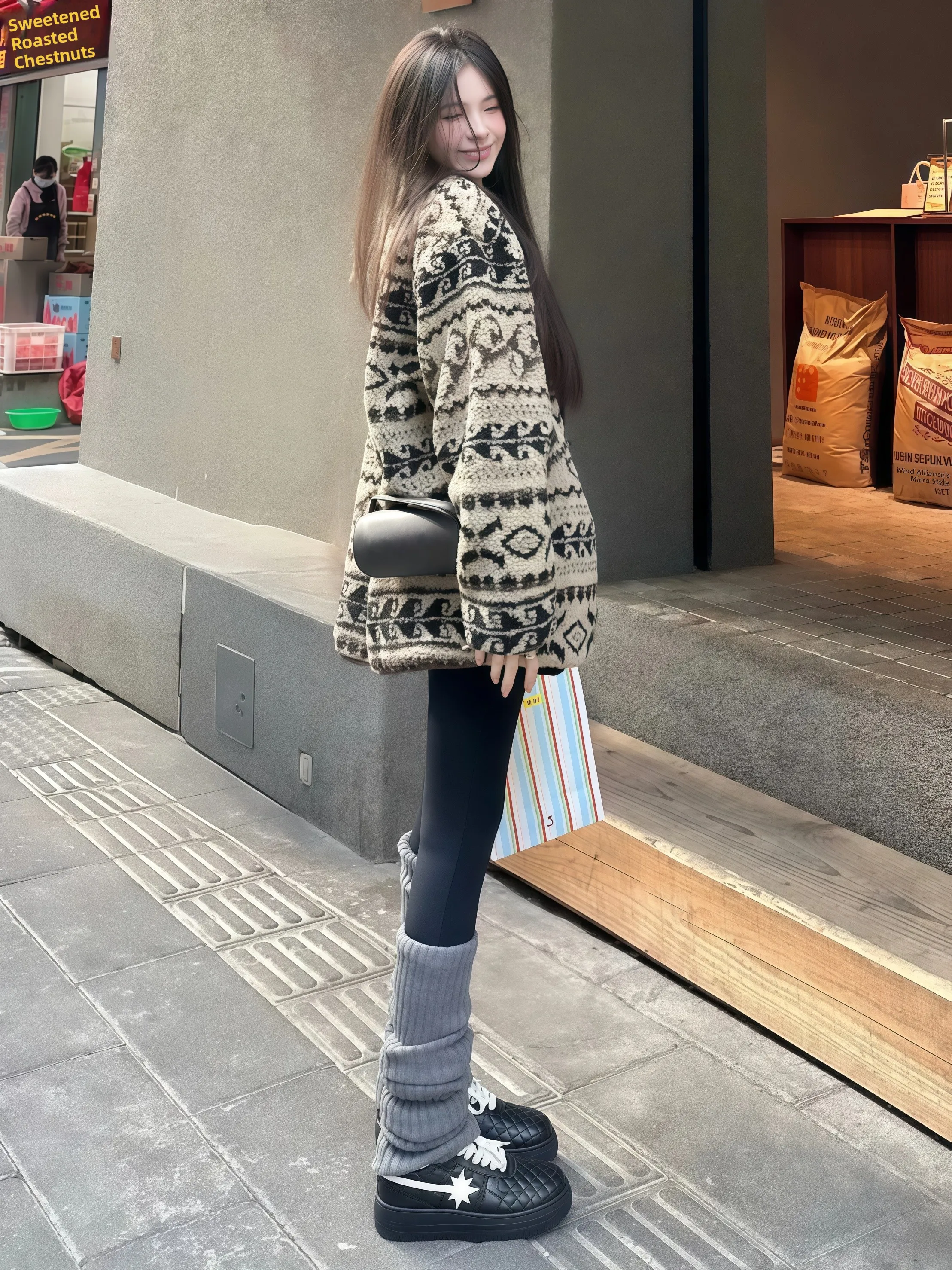 

Утепленная куртка из овечьей шерсти и хлопка, молодежная, модная, зимняя, теплая, в этническом стиле, для мужчин и женщин, для повседневной носки, на пуговицах, с длинными рукавами