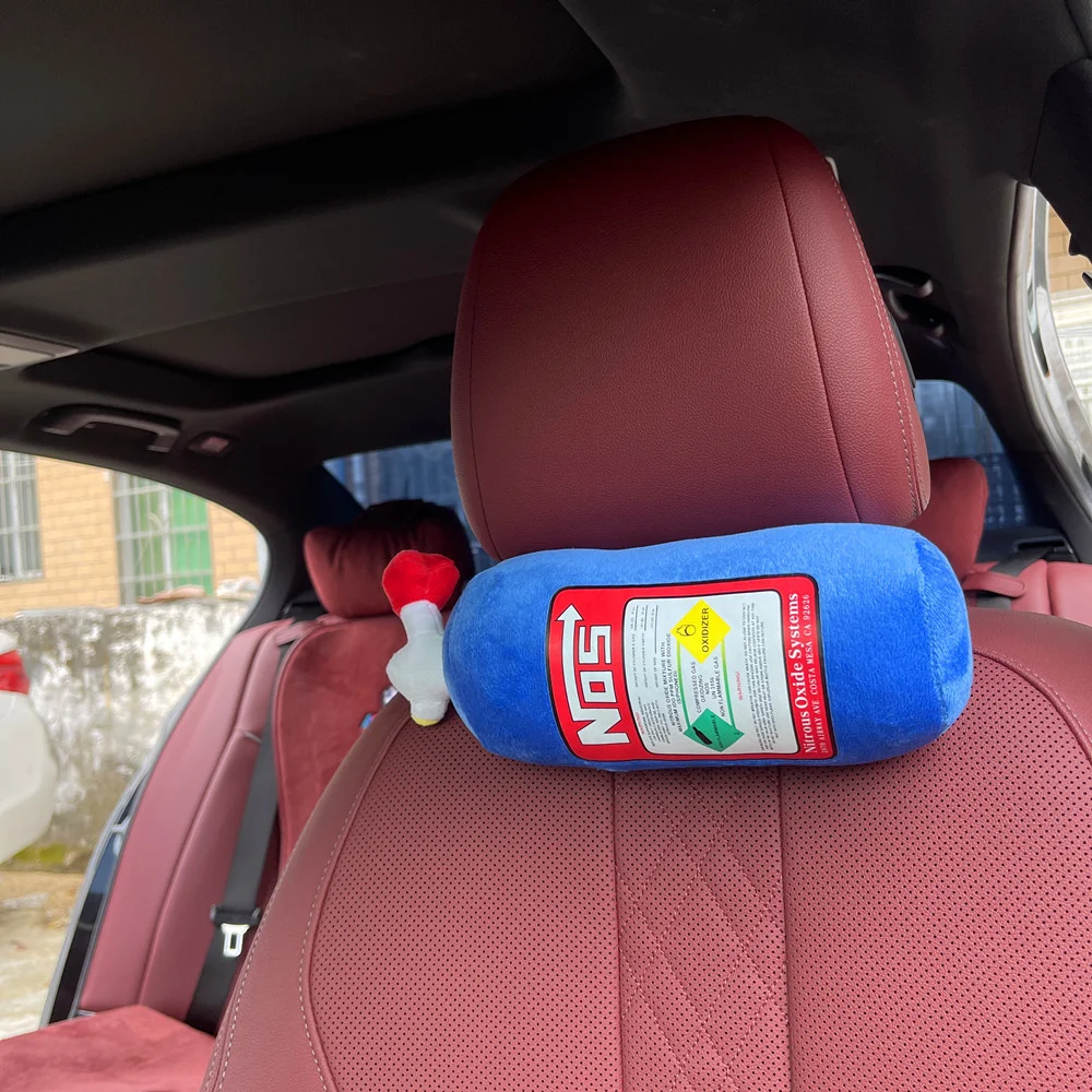 New Car Neck Pillow Car Headrest for Driver Front Passenger Seat NOS Bottle Pillow Car Decor Headrest Cushion Plush Pillow image 2