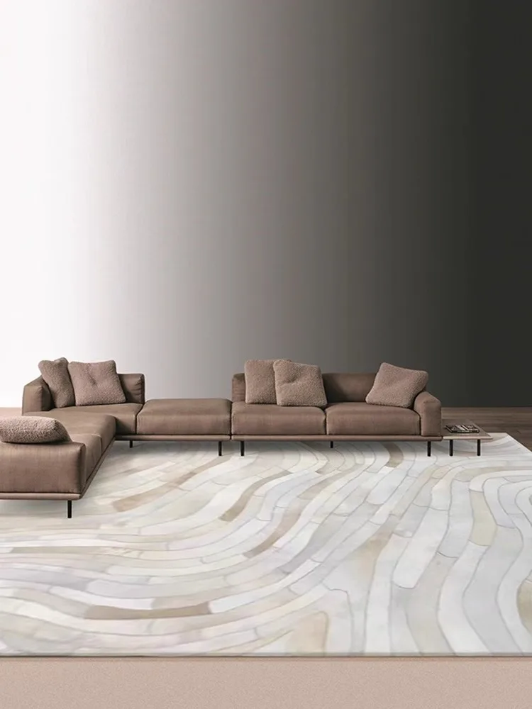 100% Genuine Cowhide Carpet for Living Room Handmade Patchwork Real Cow Fur Rug American Sofa Floor Mat Luxury Bedroom Carpets