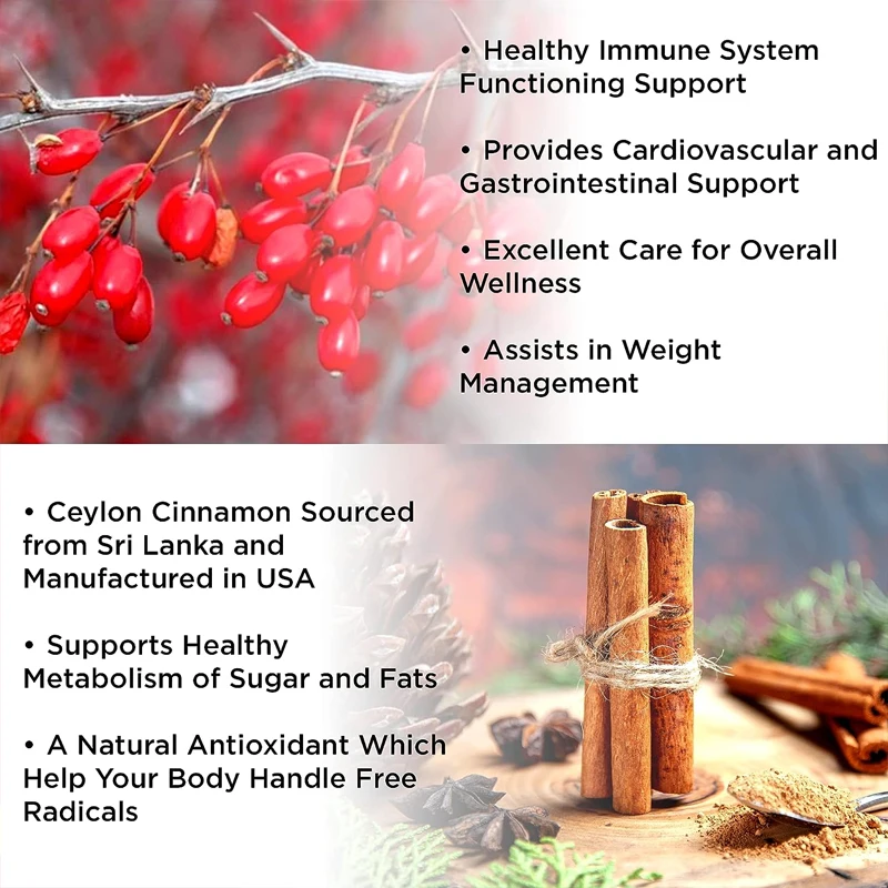 Berberine Capsules Contain Ceylon Cinnamon and Milk Thistle To Support Glucose Balance, Liver Health, Digestion and Weight Loss