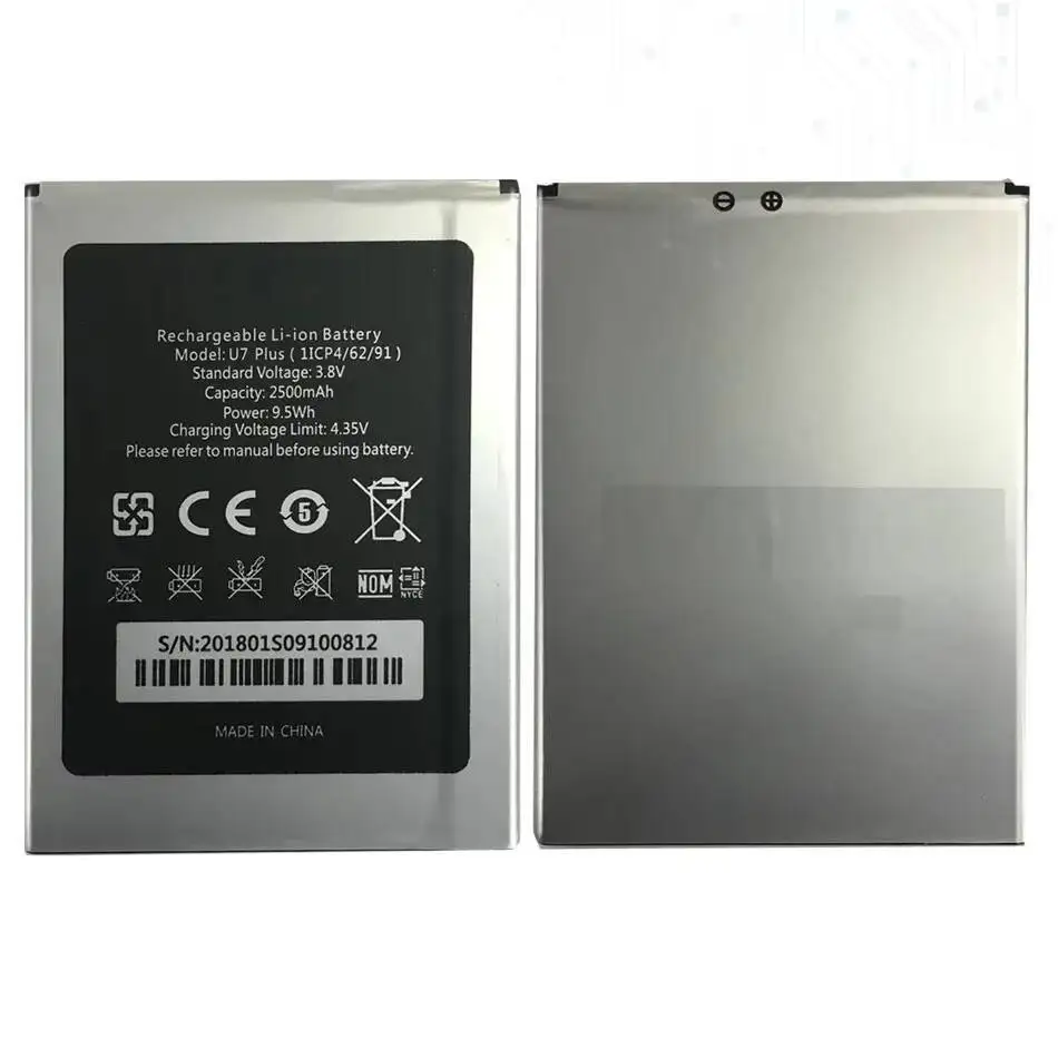 

Mobile Phone Battery 2500Mah For Oukitel U7 Plus Premium Replacement