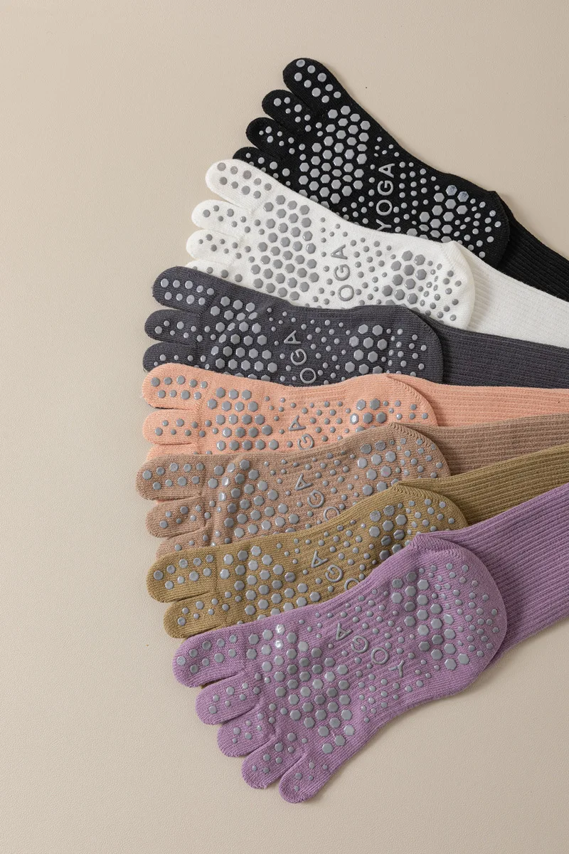 1 Paar Damen Fünf-Zehen-Silikon-Antirutsch-Yoga-Socken Weiche Atmungsaktive Ballett-Tanz-Damen-Fitness-Sport-Antirutsch-Pilates-Socken – Detail 17