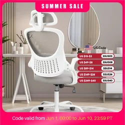 JHK Mesh Ergonomic Office Computer Desk Chair Flip-up Arms Adjustable Headrests Comfortable Lumbar Support For Home Office