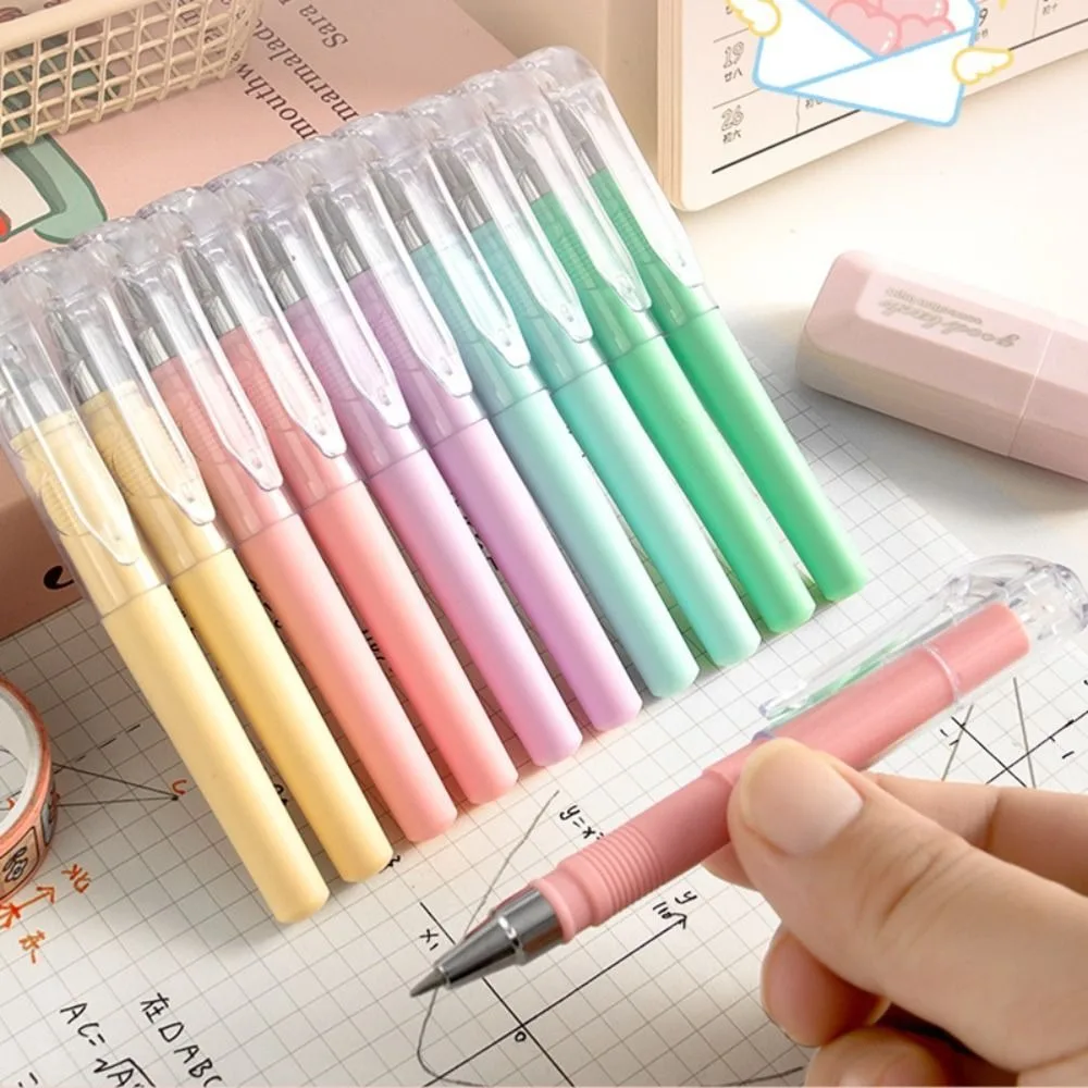 

New High Quality Portable Simple Mini Pocket Pen Refillable 0.5mm Tip Gel Pen Black Ink Morandi Color Writing Pen Students