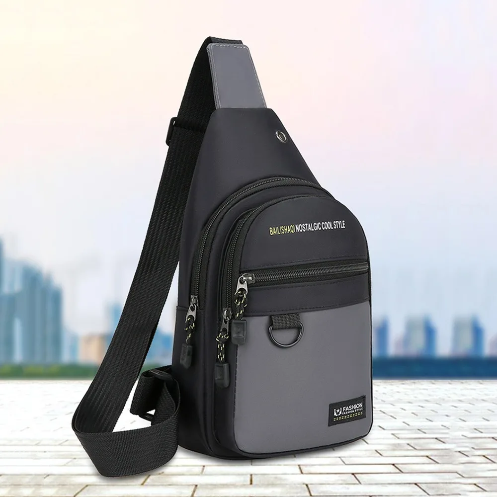 

Casual Multipocket Male Chest Bag Oxford Cloth Large Capacity Mobile Phone Bag Handbag Multifunctional Sports Chest Bag Travel